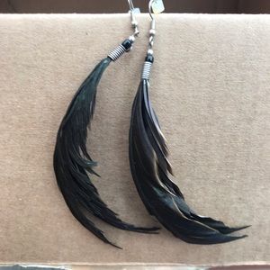 Black Feather Earrings
